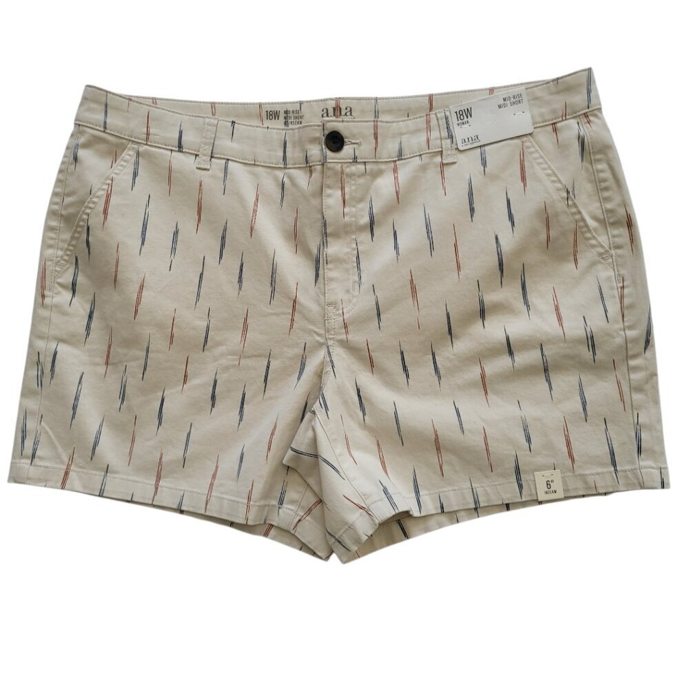 NWT a.n.a. GEO PRINT MIDRISE SHORTS SIZE 18W
